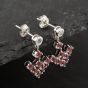 Second Hand 9ct White Gold Topaz & White Sapphire 17.8mm Dropper Earrings 41172025
