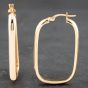 Second Hand 9ct Yellow Gold 38.5mm Plain Oblong Hoop Earrings 41172069