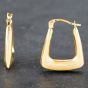 Second Hand Yellow Gold 20mm Plain Oblong Creole Earrings 41172072