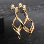 Second Hand 9ct Yellow Gold Twist Flame Dropper Earrings 41172221