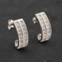 Second Hand 9ct White Gold 16.8mm Diamond Two Row Hoop Earrings 41172346