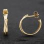 Second Hand 9ct Yellow Gold 19mm Crossover Hoop Earrings 41172396