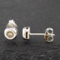 Second Hand 18ct White Gold Brilliant Cut Rub Over Set Stud Earrings 41172423