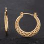 Second Hand Yellow Gold 21mm Weave Pattern Hoop Earrings 41172460