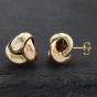 Second Hand 9ct Two Colour Gold 11.3mm Knotted Stud Earrings 41172502