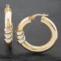 Second Hand 9ct Two Colour Gold 28mm Hoop Earrings 41172553