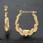 Second Hand Yellow Gold 22.2mm Patterned Creole Earrings 41172611