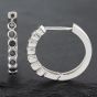 Second Hand 9ct White Gold Black Diamonds Hoop Earrings 41172621