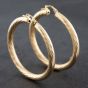 Second Hand 9ct Yellow Gold 44mm Large Twisted Hoop Earrings 41172634