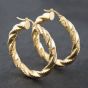 Second Hand 9ct Yellow Gold 41.5mm Large Twisted Hoop Earrings 41172636