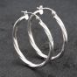 Second Hand 9ct White Gold 29mm Twist Hoop Earrings 41172755