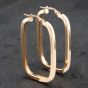 Second Hand 9ct Yellow Gold 38mm Oblong Hoop Earrings 41172760
