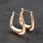 Second Hand Yellow Gold 21mm Oblong Creole Earrings 41172763