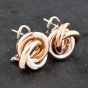 Second Hand 9ct Three Colour Gold 18mm Triple Circle Knot Stud Earrings 41172774