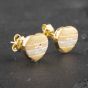 Second Hand 18ct Three Colour Gold 11mm Heart Stud Earrings 41172775