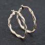 Second Hand White Gold 28mm Twisted Hoop Earrings 41172777