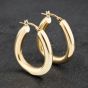 Second Hand 9ct Yellow Gold Oval Plain Chunky Hoop Earrings 41172784