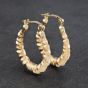 Second Hand Yellow Gold Bamboo Creole Earrings 41172876