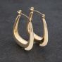 Second Hand Yellow Gold Plain Oblong Creole Earrings 41172880