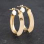 Second Hand 9ct Yellow Gold Plain Oval Creole Earrings 41172881