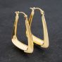 Second Hand Yellow Gold 26.5mm Plain Oblong Creole Earrings 41172898