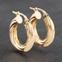 Second Hand Yellow Gold 19mm Small Twist Hoop Earrings 41172952