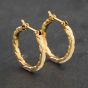 Second Hand Yellow Gold 18mm Twist Hoop Earrings 41173020