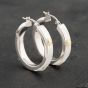 Second Hand 9ct Two Colour Gold 26mm Screw Head Hoop Earrings 41173039