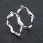 Second Hand 9ct White Gold 27mm Twist Hoop Earrings 41173110