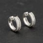 Second Hand 18ct White Gold 15mm 0.78ct Diamond Triple Row Hoop Earrings 41173121