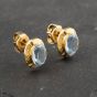 Second Hand 9ct Yellow Gold 10.5mm Paste Oval Stud Earrings 41173128