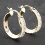 Second Hand 9ct Yellow Gold 22mm Cubic Zirconia Channel Set Hoop Earrings 41173146