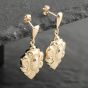 Second Hand 9ct Yellow Gold 32mm Scalloped Heart Shape Dropper Earrings 41173148