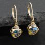 Second Hand 9ct Yellow Gold Mystic Topaz & White Topaz Circular 28mm Dropper Earrings 41173155
