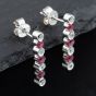 Second Hand 14ct White Gold Ruby & 0.14ct Diamond 16 Inch Pendant & Earrings Jewellery Set 41173158