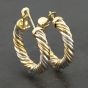 Second Hand 9ct Two Colour Gold 28mm Twist Hoop Earrings 41173165