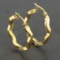 Second Hand 9ct Yellow Gold 23mm Twist Hoop Earrings 41173167