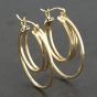 Second Hand 9ct Yellow Gold 27.5mm Triple Hoop Earrings 41173173