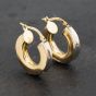 Second Hand 9ct Two Colour Gold 21.5mm Chunky Hoop Earrings 41173183