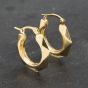 Second Hand Yellow Gold 20mm Facet Pattern Creole Earrings 41173200