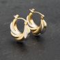 Second Hand Two Colour Gold 18mm Patterned Creole Earrings 41173211