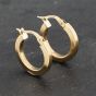 Second Hand Yellow Gold 17.3mm Plain Hoop Earrings 41173232