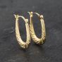 Second Hand Yellow Gold 21.6mm Patterned Creole Earrings 41173255
