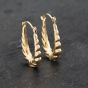 Second Hand Yellow Gold 22.6mm Patterned Creole Earrings 41173263