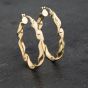 Second Hand Yellow Gold 32.4mm Oval Twist Creole Earrings 41173278