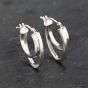 Second Hand 9ct White Gold 17mm Double Loop Creole Earrings 41173283
