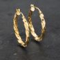 Second Hand Yellow Gold 30mm Oval Twist Hoop Earrings 41173291