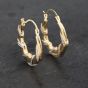 Second Hand Two Colour Gold 24.4mm Pattern Creole Earrings 41173292