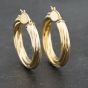 Second Hand 9ct Yellow Gold 30mm Twist Hoop Earrings 41173303