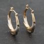 Second Hand Two Colour Gold 69.5mm Swirl Pattern Creole Earrings 41173327
